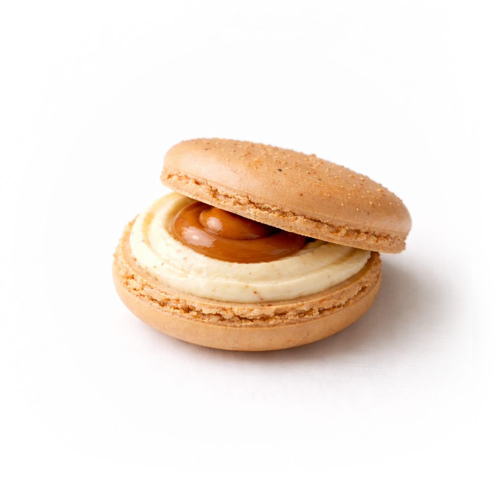 Caramel Macaron from Boss Level Bakery custom desserts
