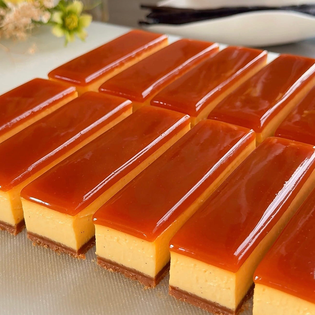 Vanilla Caramel Custard Tart from Boss Level Bakery custom desserts