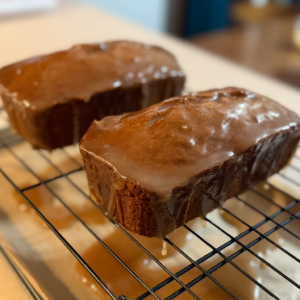 Maple Glazed Banana Bread from Boss Level Bakery custom desserts
