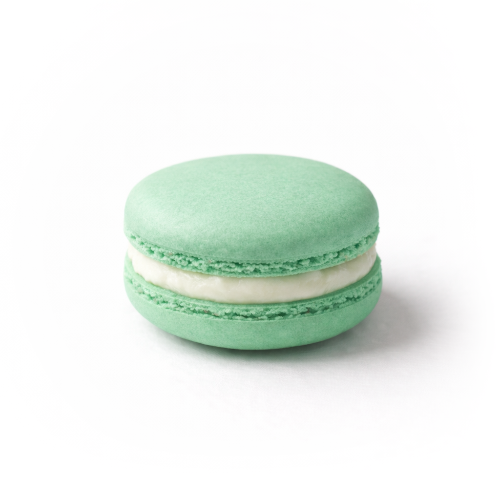 Mint macaron from Boss Level Bakery custom desserts