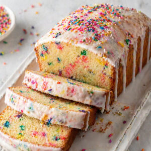 Funfetti Pound Cake Loaf from Boss Level Bakery custom desserts